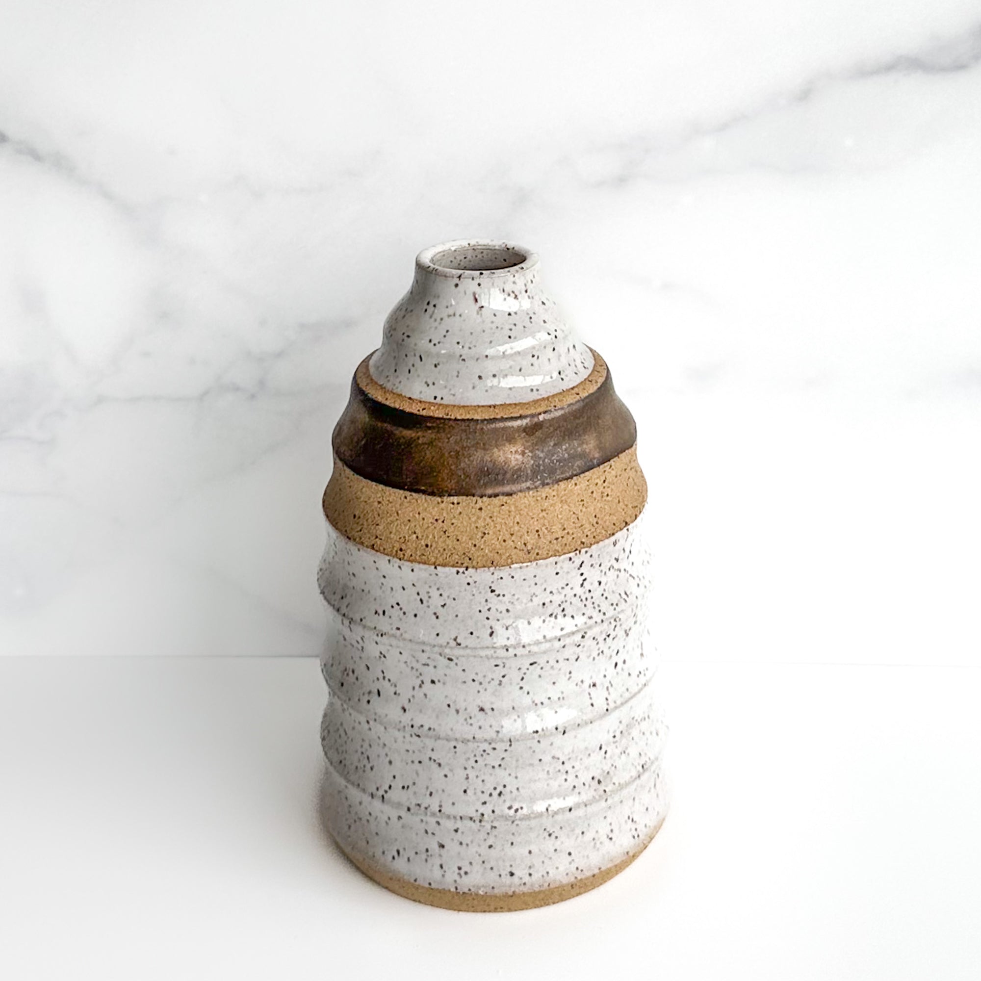 Kari white and copper handmade vase 